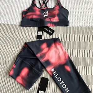 Peloton Pink and Black Activewear Set